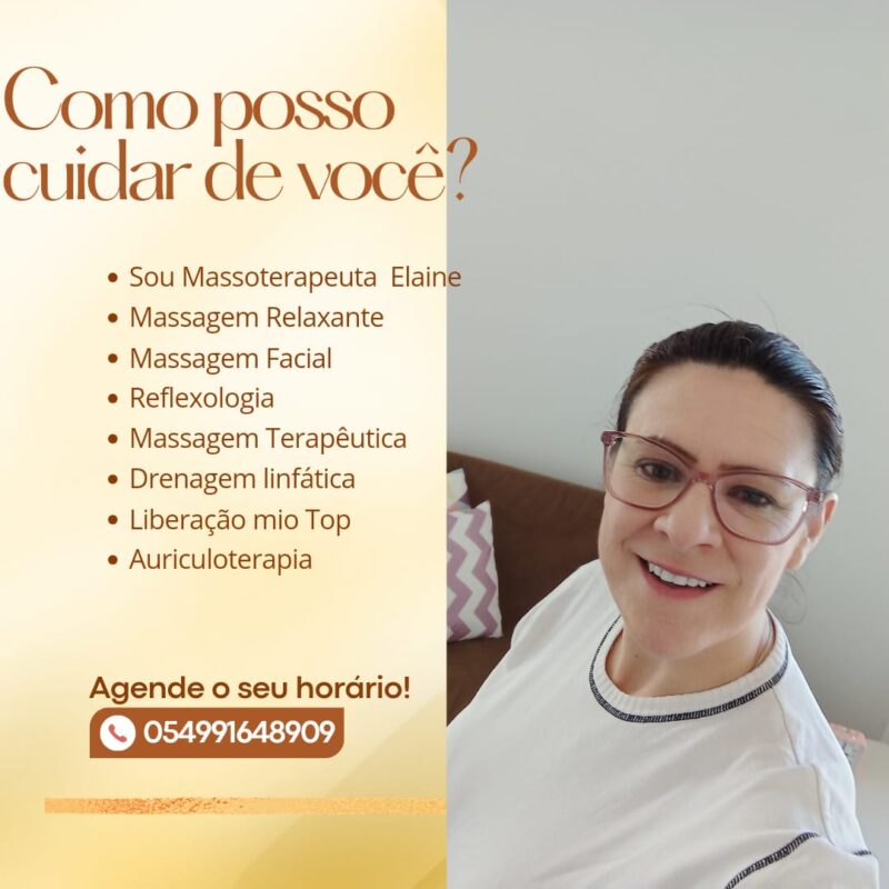 Elaine Aparecida Ribeiro Massoterapeuta Humanizada em Caxias do Sul